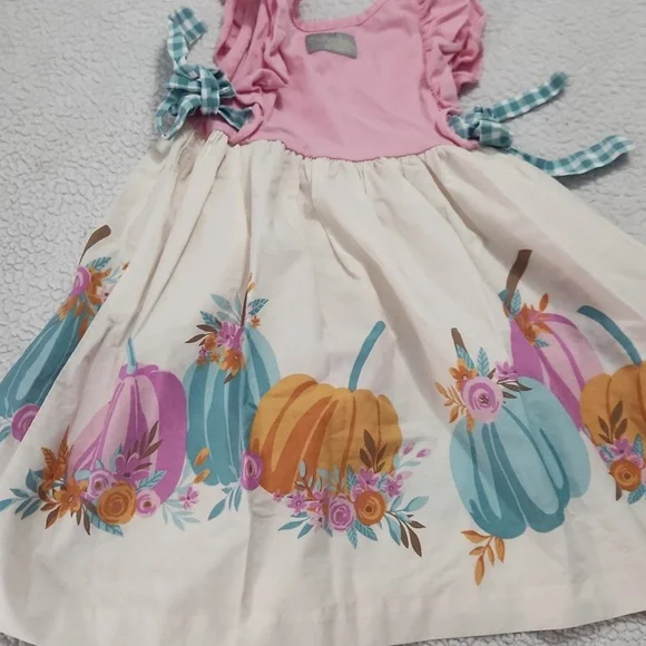 Eleanor Rose pumpkin Thanksgiving Dress Size 3-4 - Picture 2 of 3